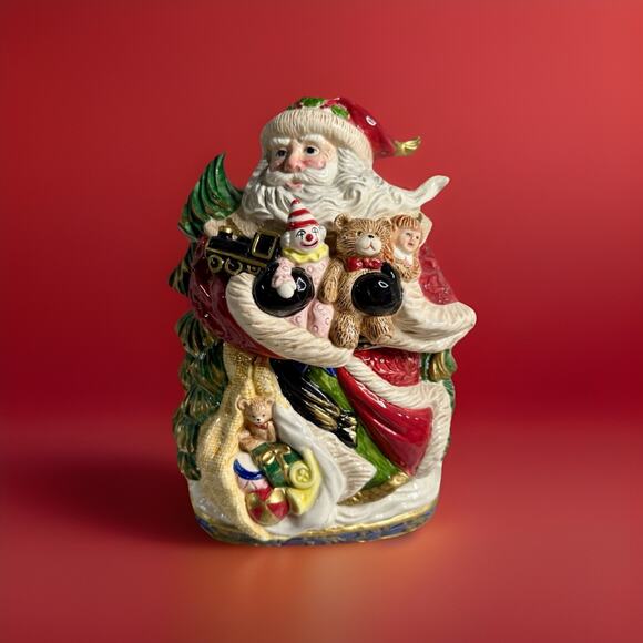 VTG 1994 Fitz & Floyd RENAISSANCE Christmas Cookie Jar Santa - Picture 1 of 16